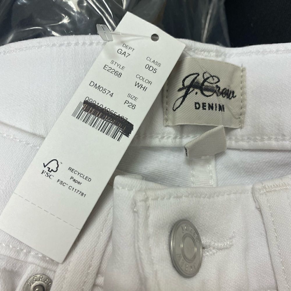 J. Crew Petite 9" high-rise toothpick jean in white Item E2268* - Picture 7 of 8